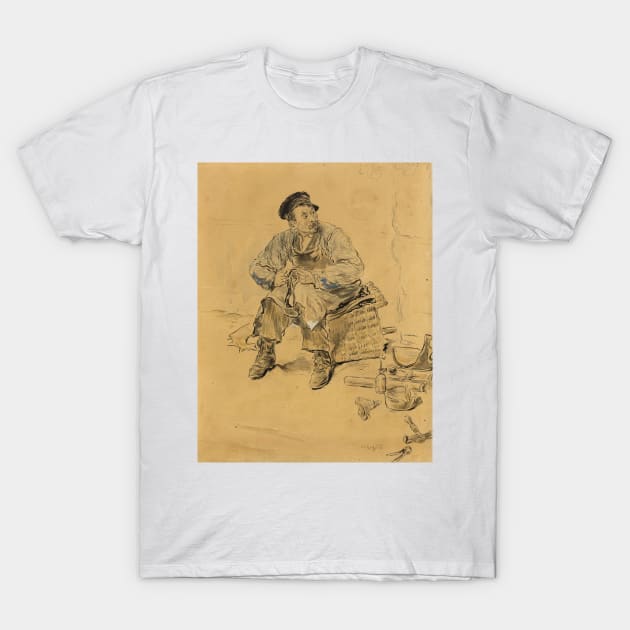 A Cobbler by Jean-Francois Raffaelli T-Shirt by Classic Art Stall